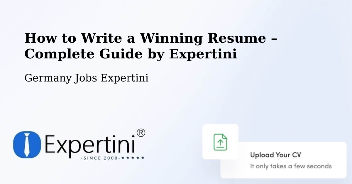 Resume Writing Guide for Job Seekers – Hetzerath - Hetzerath, Germany Jobs Expertini